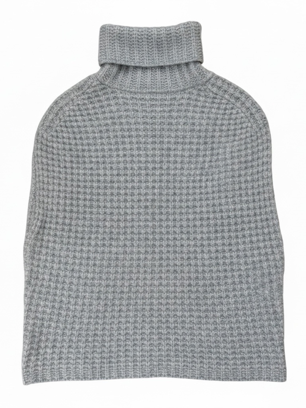 John + Jenn light Blue/Gray Sleeveless Waffle Knit Turtleneck Sweater